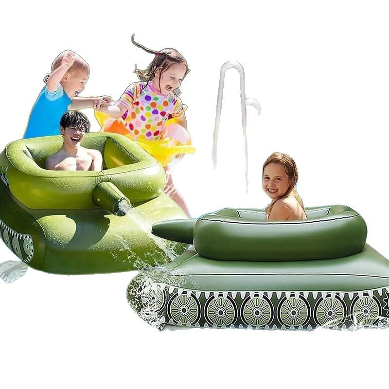 Inflatable Tank Pool Float with Water-Spraying Turret