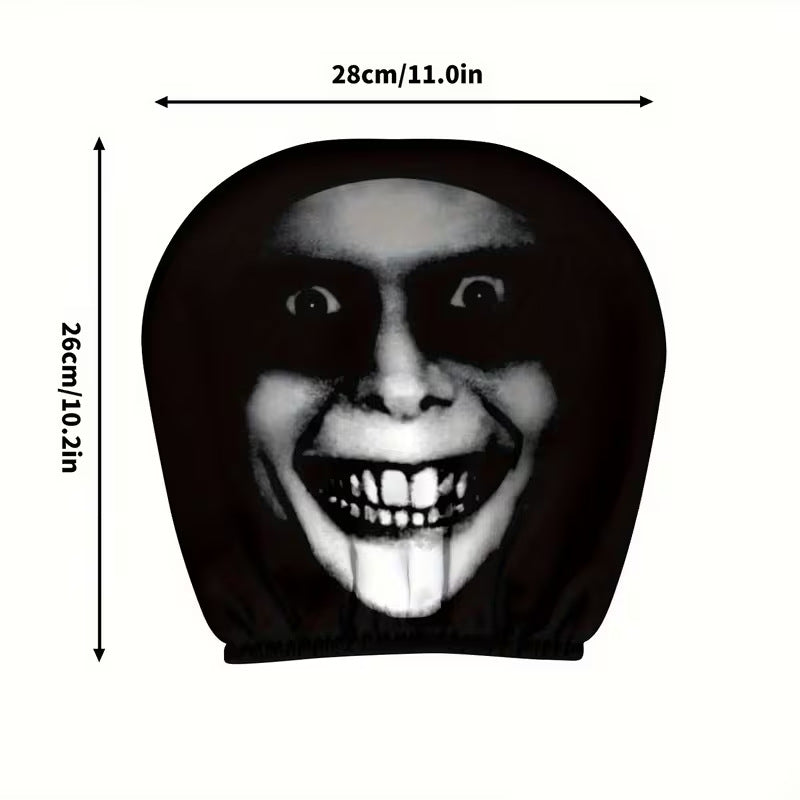 Horror Face Car Headrest Covers ? Double-Sided Set