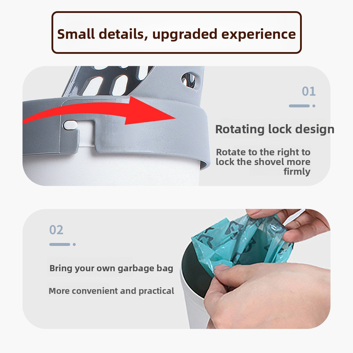 All-in-One Cat Litter Scoop with Waste Bag Dispenser