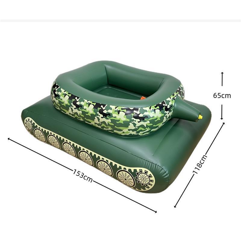 Inflatable Tank Pool Float with Water-Spraying Turret