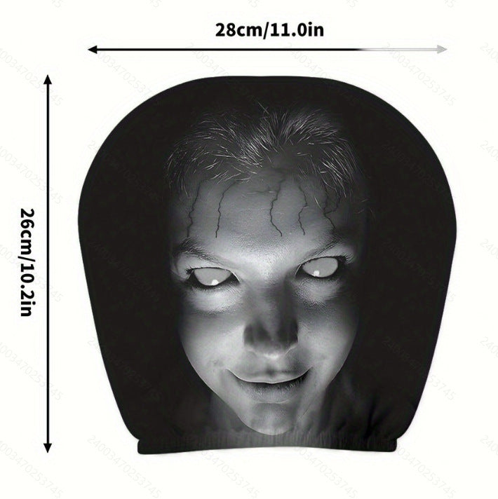 Horror Face Car Headrest Covers ? Double-Sided Set