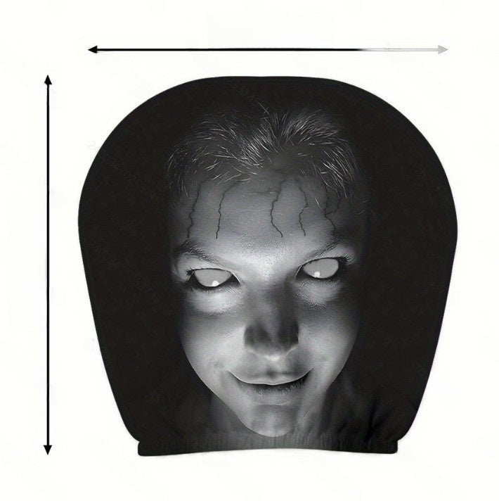 Horror Face Car Headrest Covers ? Double-Sided Set