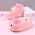 Cute Cat Tail Plush Slippers with Warm Fleece Lining